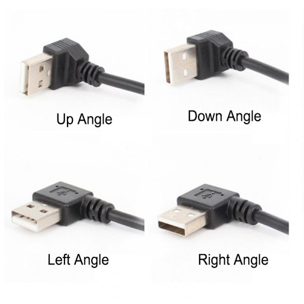 USB 2.0 Cablu tip A cu unghi stânga la unghiul stâng tip A