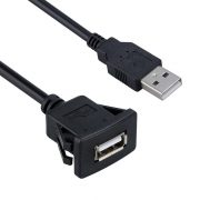 USB 2.0 Male To Female Dashboard Panel Waterproof Cable