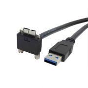 USB 3.0 A Male to Micro B Angled 45 Degree Cable with Locking Screw 