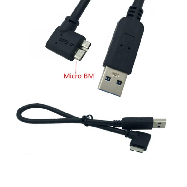 USB 3.0 Type A Male to Right Angle Micro B Male Connector Cable