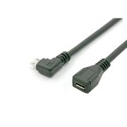 USB Micro B Male Right Angle to Female Extension Cable