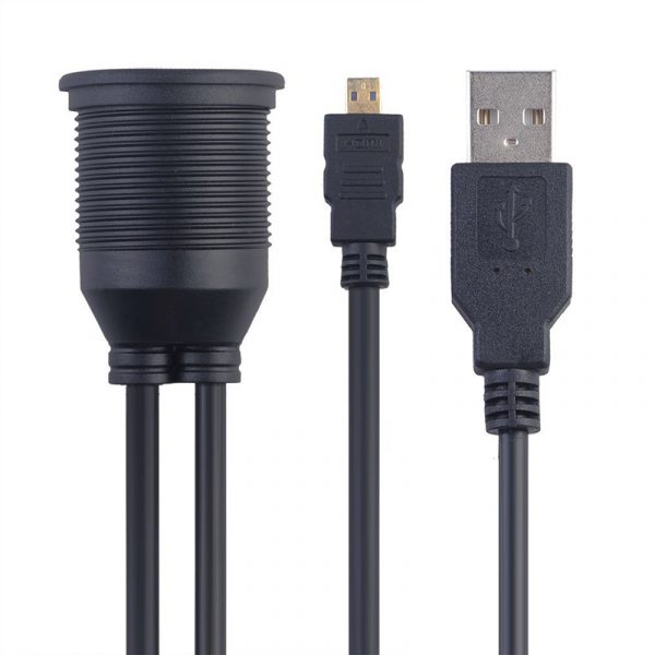 USB2.0 Micro HDMI AUX Flush Mount Car Extension Cable