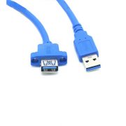 USB3.0 Tip A Erkek - Dişi Vidalı Panel Montaj Kablosu