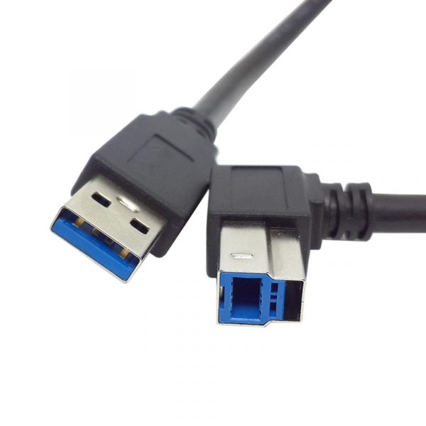 Up Angle USB 3.0 B Male to Standard USB 3.0 A Male Cable