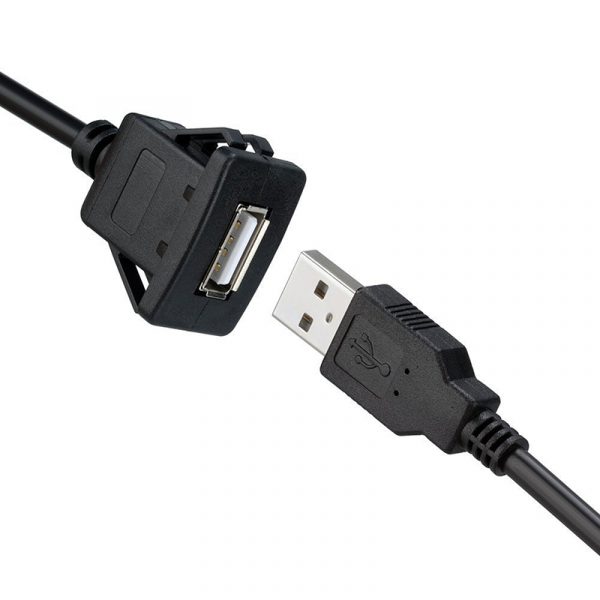 Waterproof USB 2.0 male to Female Socket Panel Mount Cable