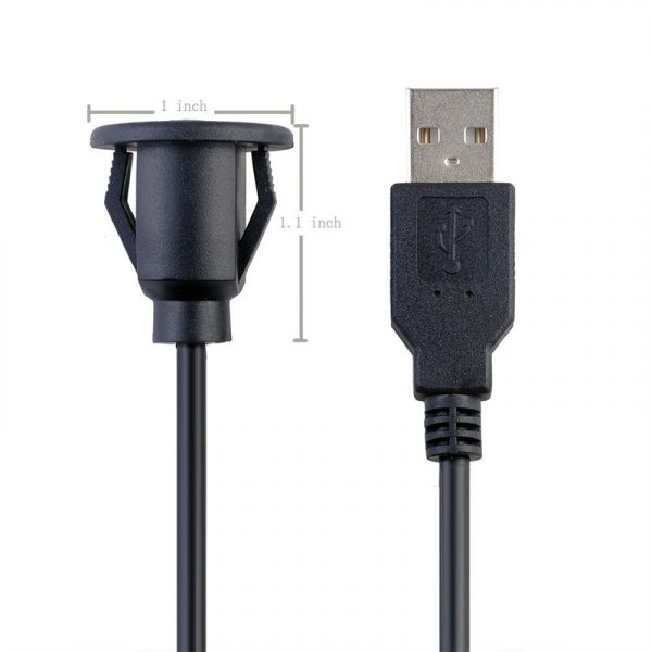 Waterproof USB 2.0 male to female Dashboard Cable