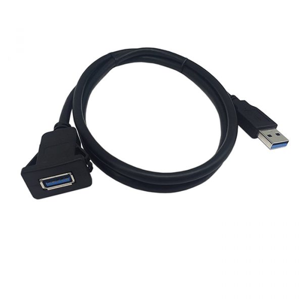USB a prueba de agua 3.0 Extension Latch Mount Car AUX Cable