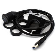 Waterproof USB 3.0 Male To Female AUX Car Mount Flush Cable 