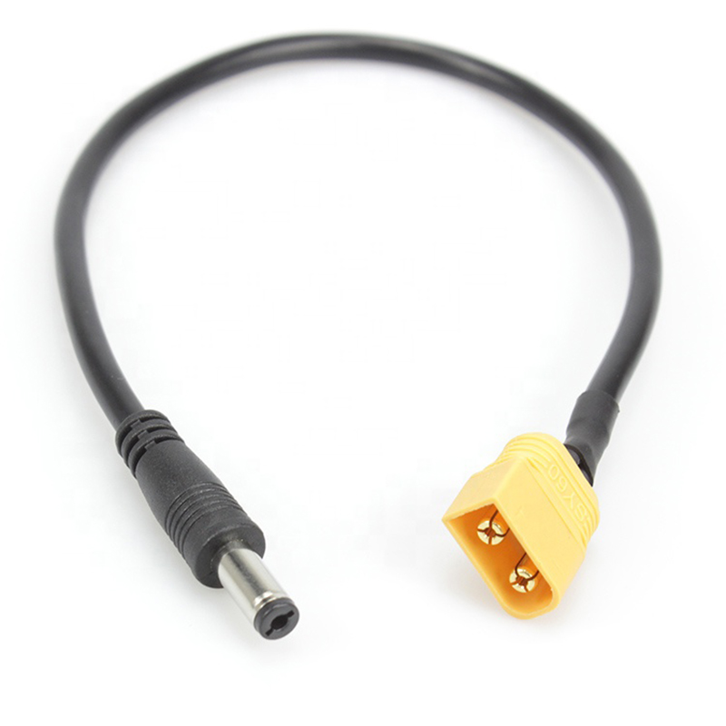 Konektor XT60 Bullet k DC5,5x2,1 pryžovému napájecímu kabelu